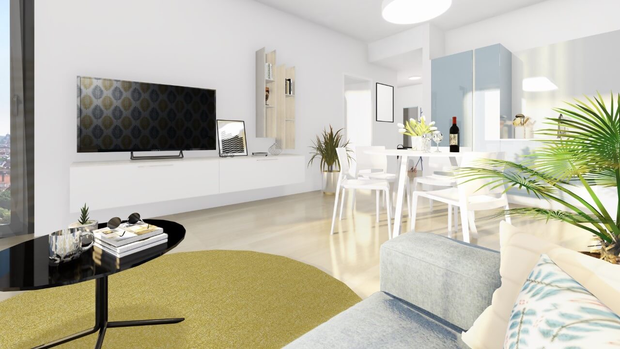 obývačka - dvojizbový väčší byt economy
