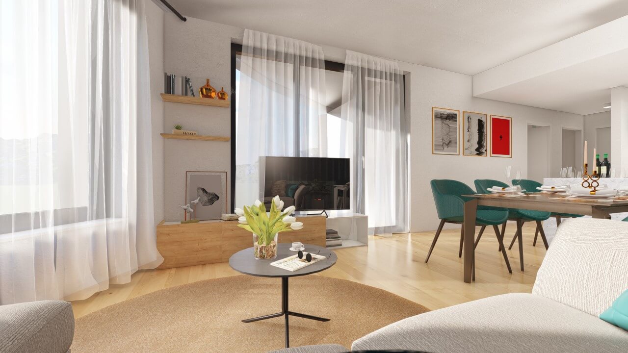 obývačka - štvorizbový byt economy