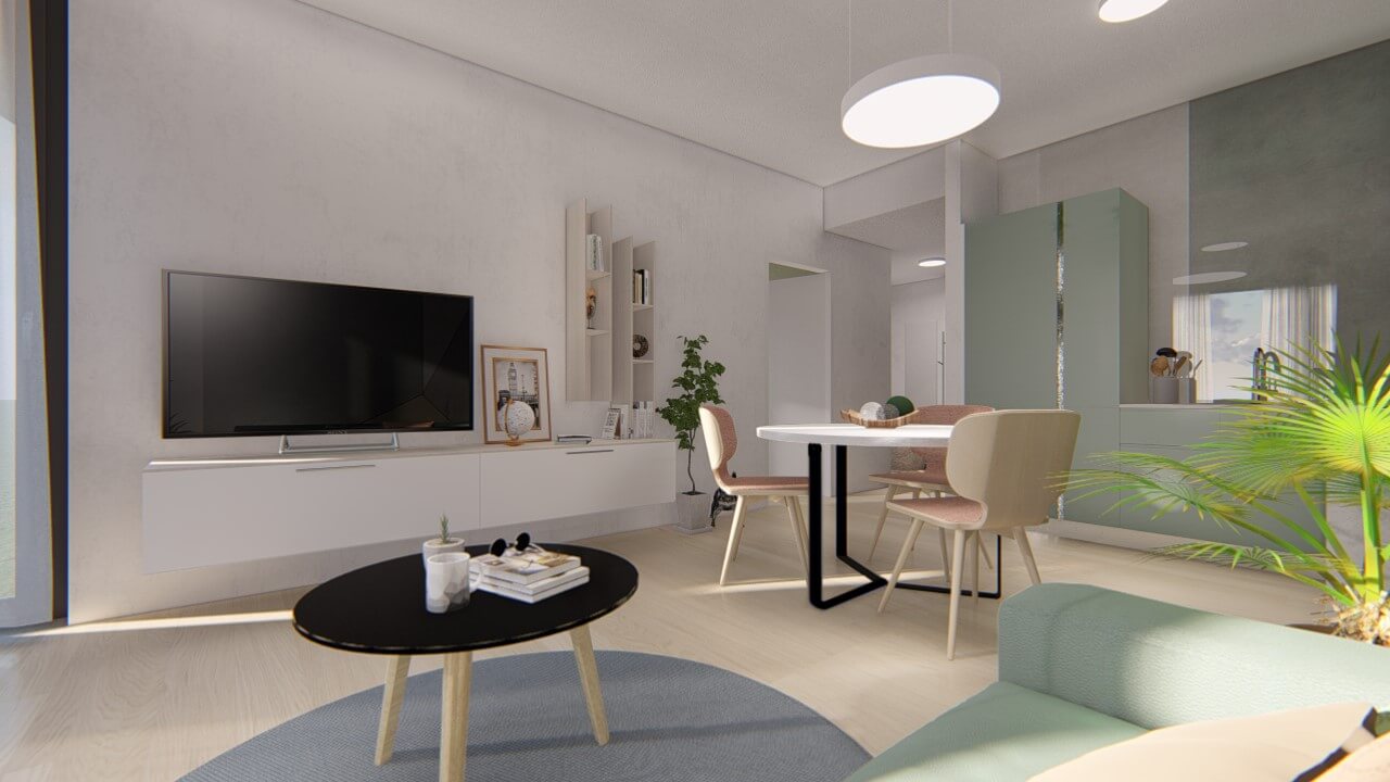 obývačka - dvojizbový väčší byt premium