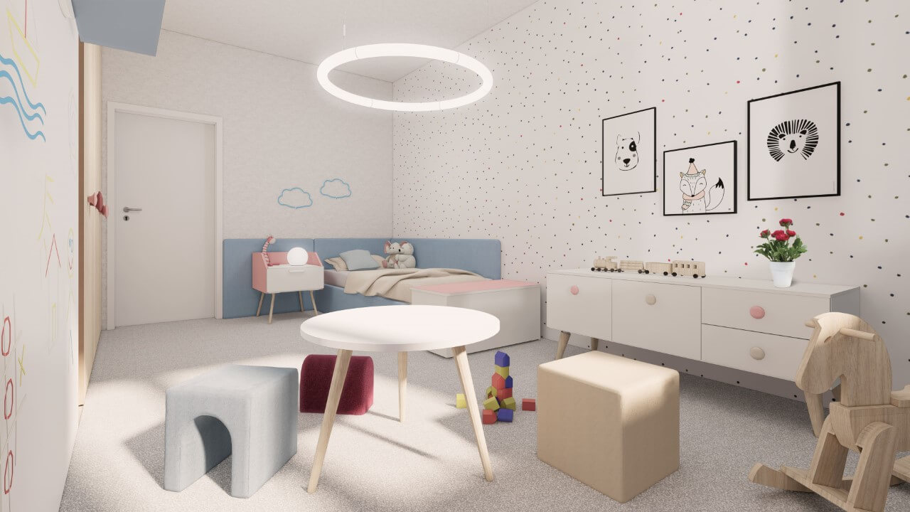 Viladomy Slávičie - vizualizácia - detská izba