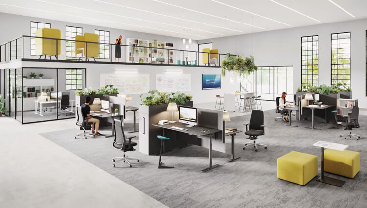 Moderná kancelária v roku 2021: vzdušnosť, použiteľnosť a rastliny