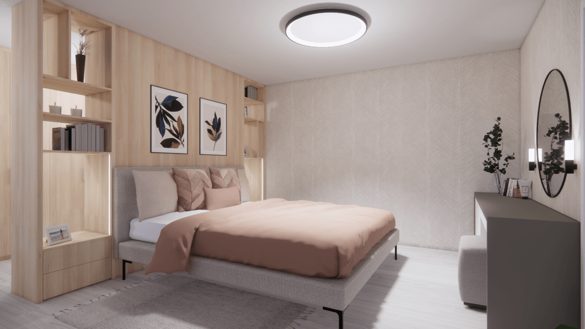 Malá spálňa: ako vyťažiť maximum z minimálneho priestoru návrhom na mieru